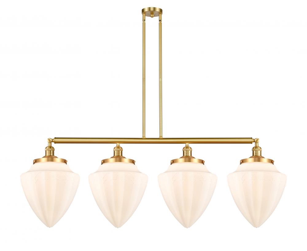 Bullet - 4 Light - 50 inch - Satin Gold - Stem Hung - Island Light