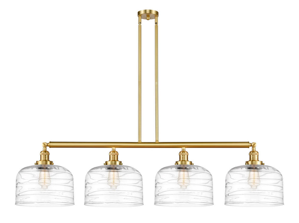 Bell - 4 Light - 54 inch - Satin Gold - Stem Hung - Adjustable Island Light