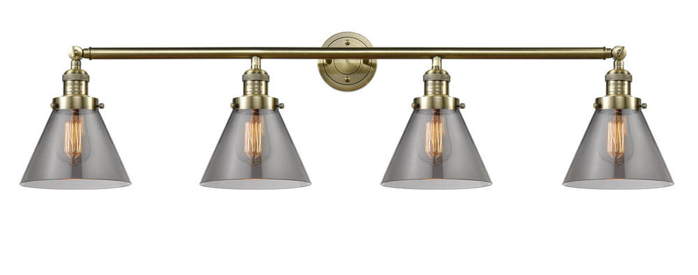 Cone - 4 Light - 44 inch - Antique Brass - Bath Vanity Light