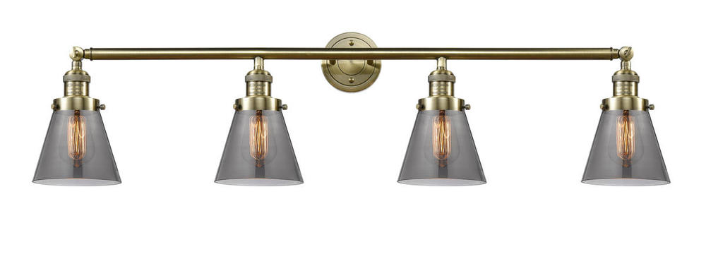 Cone - 4 Light - 42 inch - Antique Brass - Bath Vanity Light