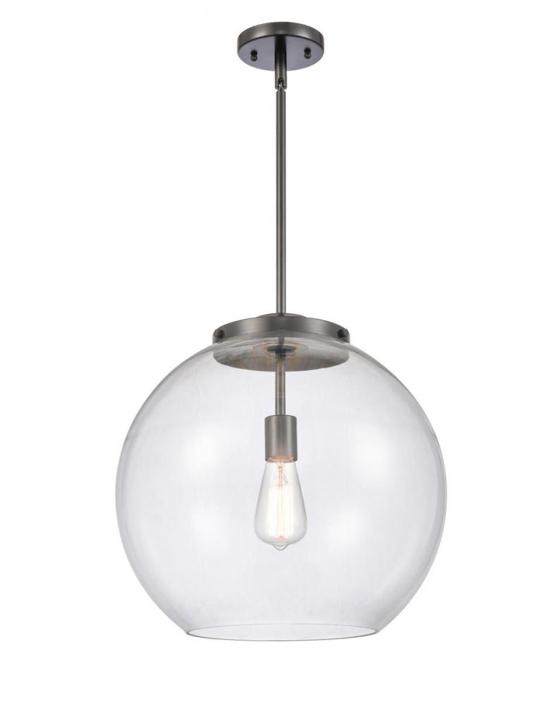 Athens - 1 Light - 16 inch - Matte Black - Cord hung - Pendant