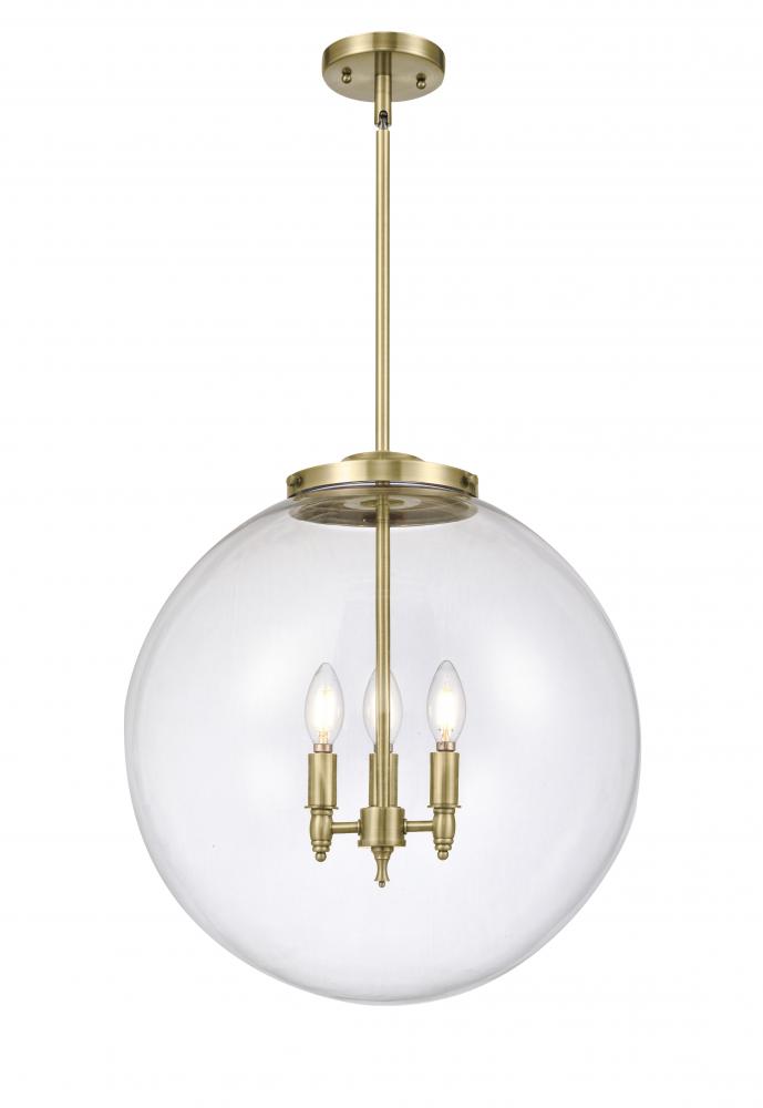 Beacon - 3 Light - 18 inch - Antique Brass - Cord hung - Pendant