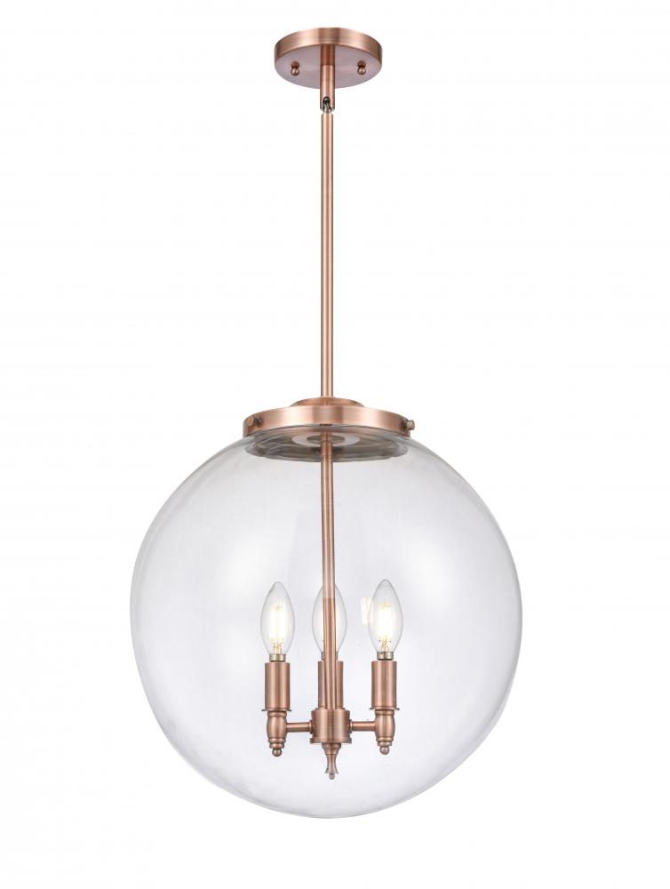 Beacon - 3 Light - 16 inch - Antique Copper - Cord hung - Pendant