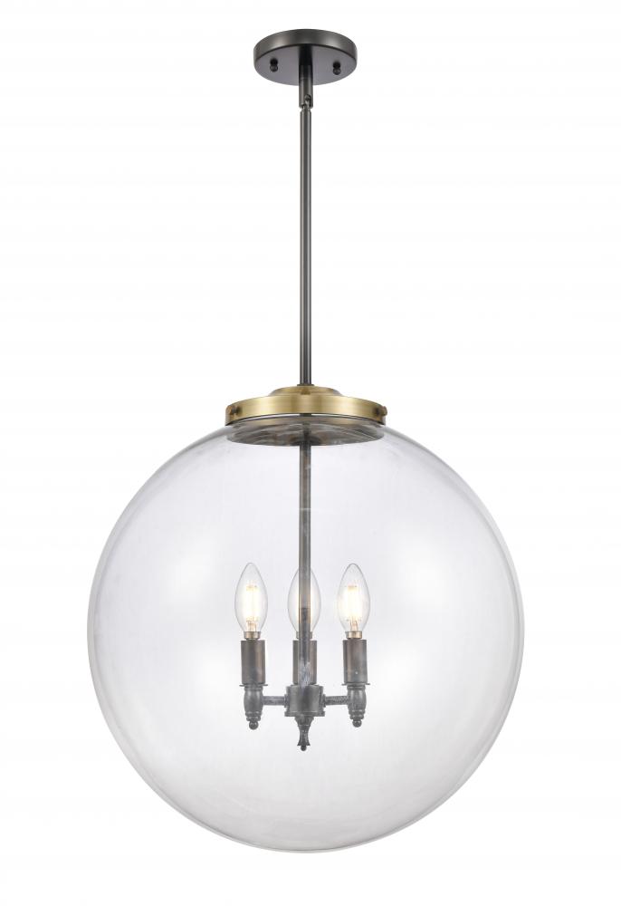 Beacon - 3 Light - 18 inch - Black Antique Brass - Cord hung - Pendant