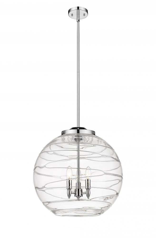 Athens Deco Swirl - 3 Light - 18 inch - Polished Chrome - Cord hung - Pendant