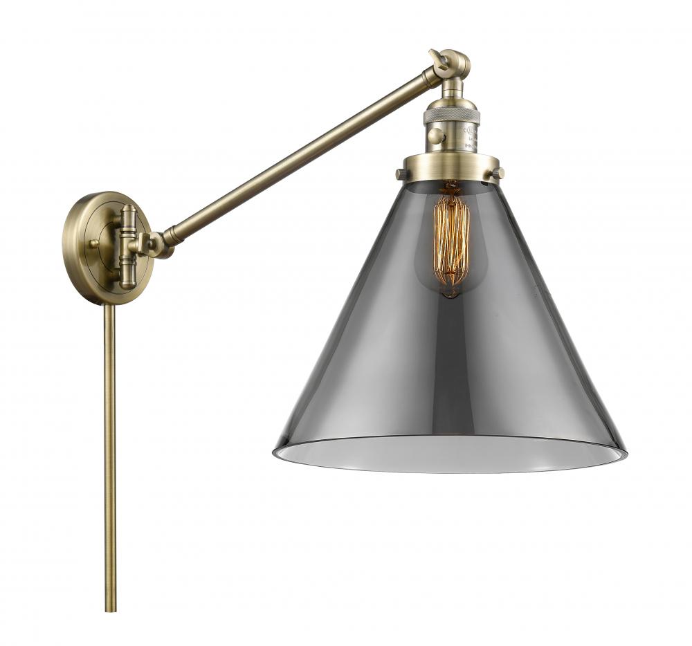 Cone - 1 Light - 12 inch - Antique Brass - Swing Arm