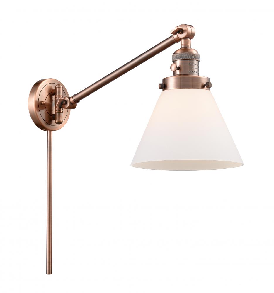 Cone - 1 Light - 8 inch - Antique Copper - Swing Arm