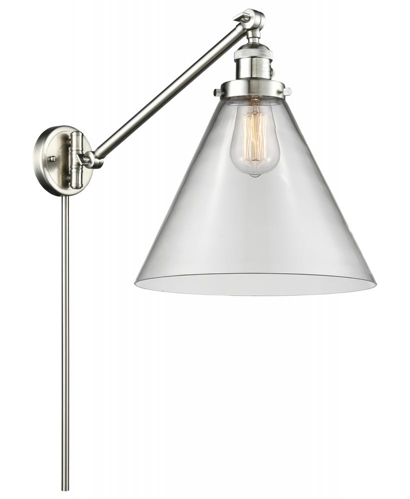 Cone - 1 Light - 12 inch - Brushed Satin Nickel - Swing Arm