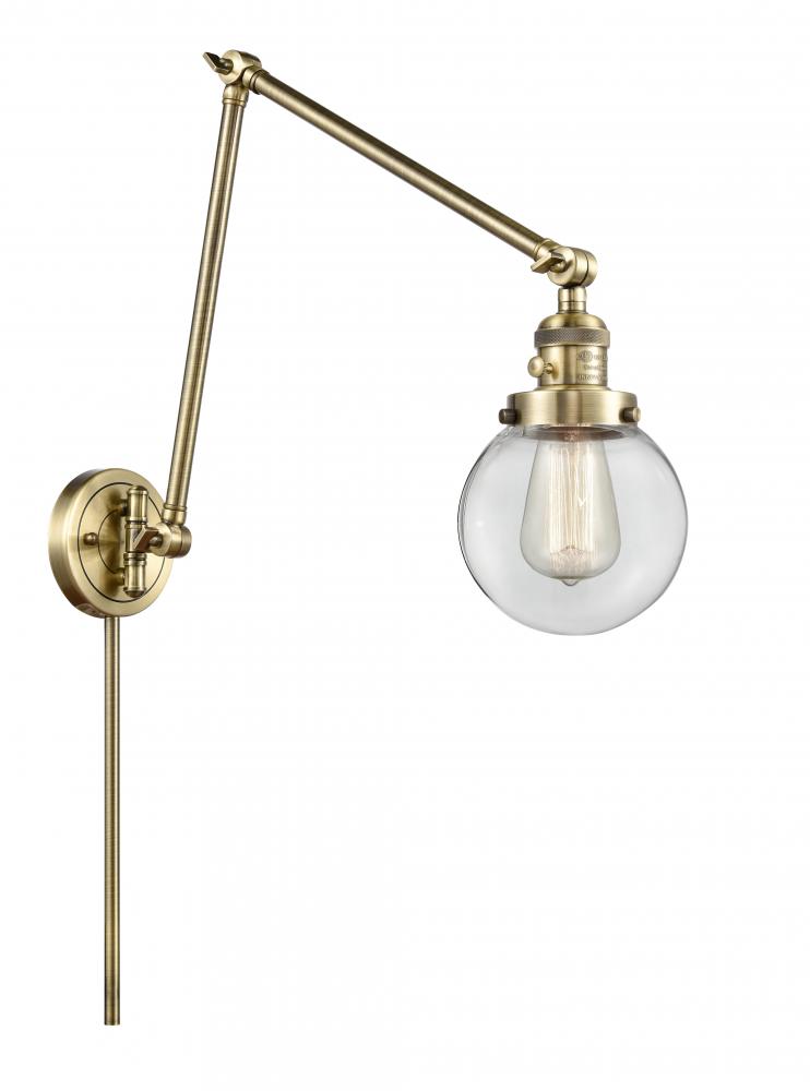 Beacon - 1 Light - 6 inch - Antique Brass -Adjustable Swing Arm