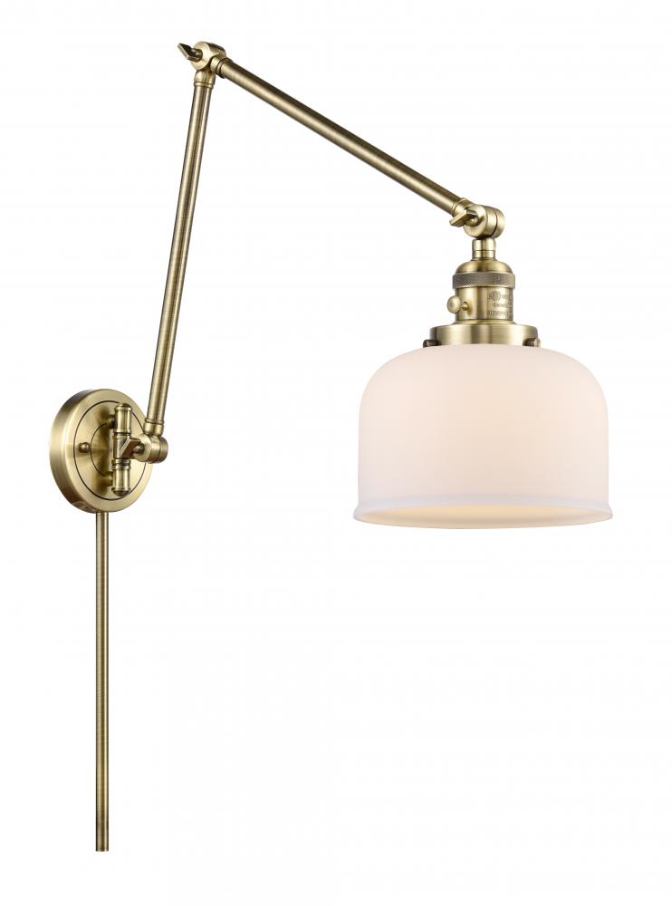 Bell - 1 Light - 8 inch - Antique Brass -Adjustable Swing Arm