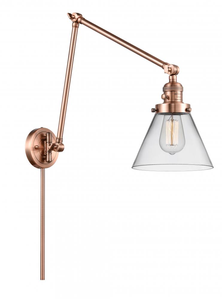 Cone - 1 Light - 8 inch - Antique Copper - Swing Arm