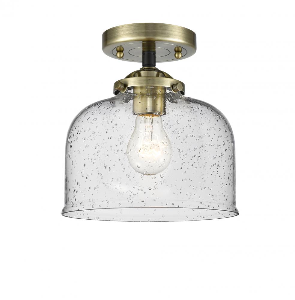 Bell - 1 Light - 8 inch - Black Antique Brass - Semi-Flush Mount
