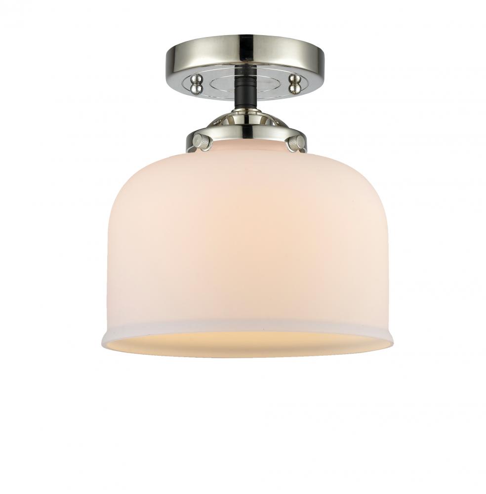 Bell - 1 Light - 8 inch - Black Polished Nickel - Semi-Flush Mount