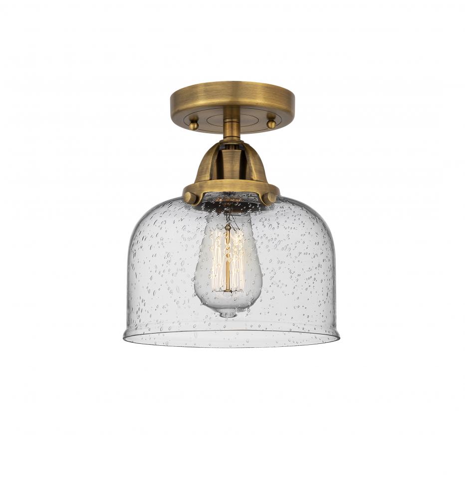 Bell - 1 Light - 8 inch - Brushed Brass - Semi-Flush Mount