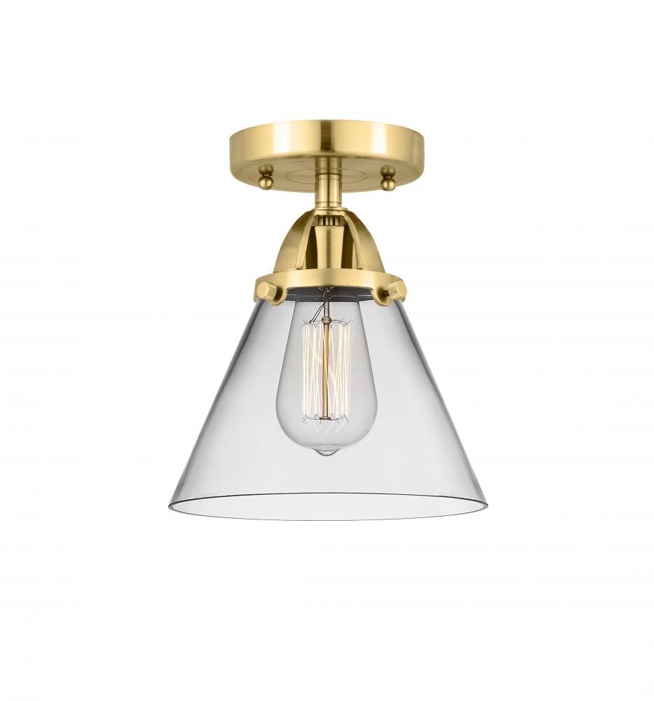 Cone - 1 Light - 8 inch - Satin Gold - Semi-Flush Mount