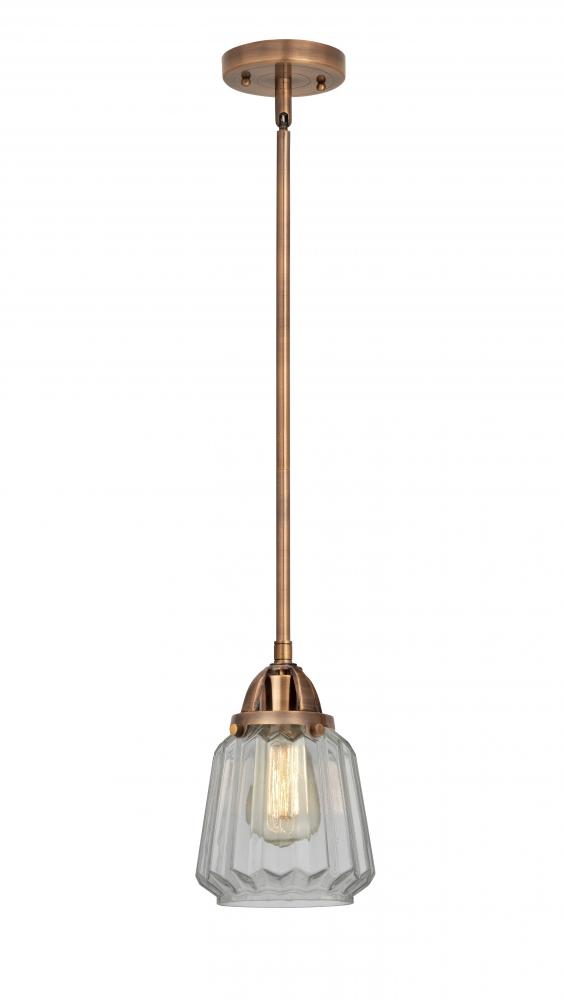 Chatham - 1 Light - 7 inch - Antique Copper - Cord hung - Mini Pendant