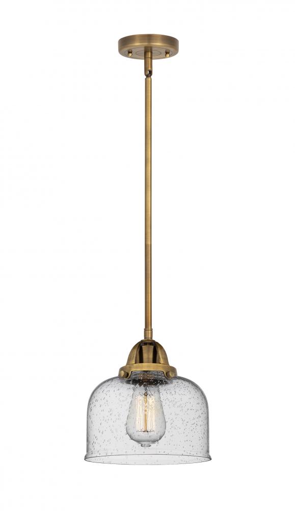 Bell - 1 Light - 8 inch - Brushed Brass - Cord hung - Mini Pendant