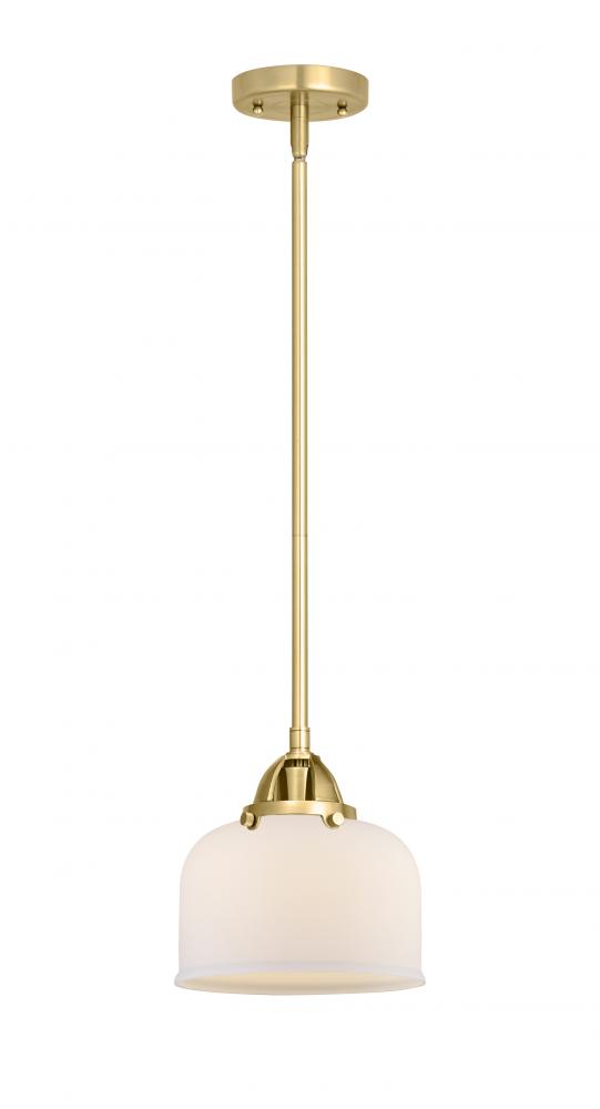 Bell - 1 Light - 8 inch - Satin Gold - Cord hung - Mini Pendant