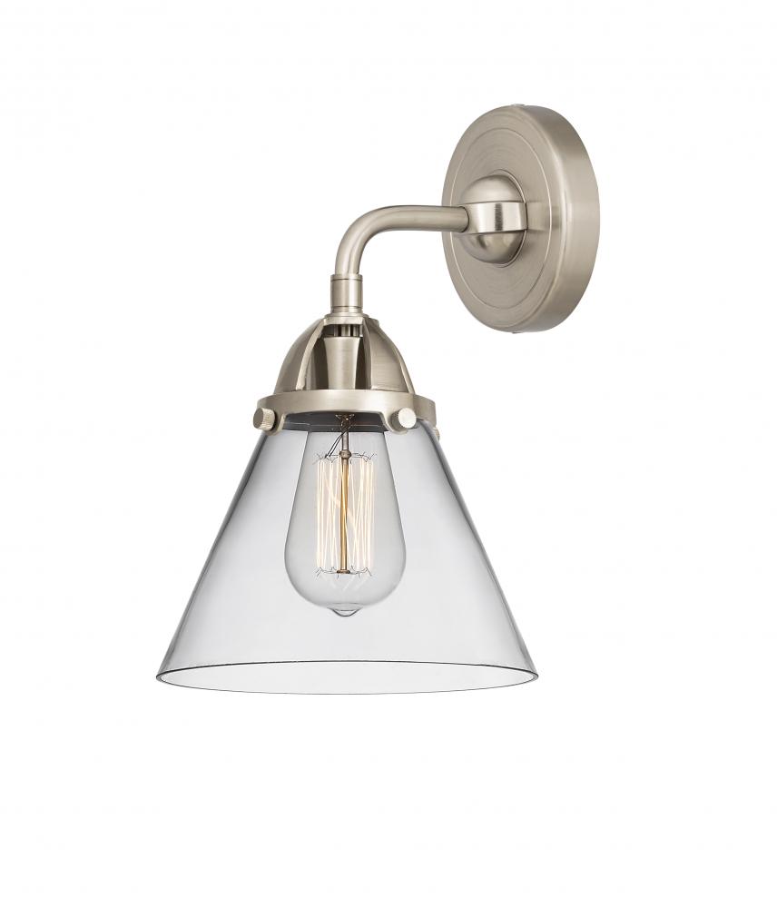 Cone - 1 Light - 8 inch - Brushed Satin Nickel - Sconce