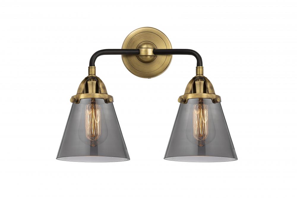 Cone - 2 Light - 14 inch - Black Antique Brass - Bath Vanity Light