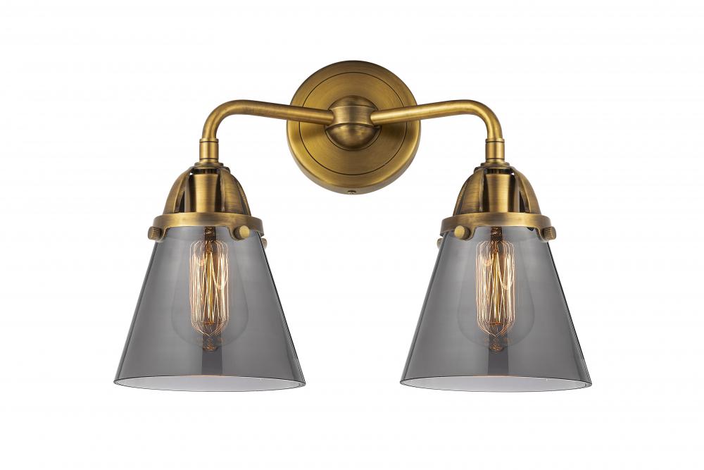 Cone - 2 Light - 14 inch - Brushed Brass - Bath Vanity Light