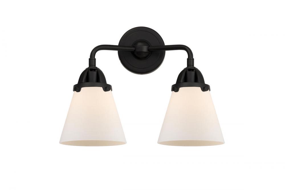 Cone - 2 Light - 14 inch - Matte Black - Bath Vanity Light