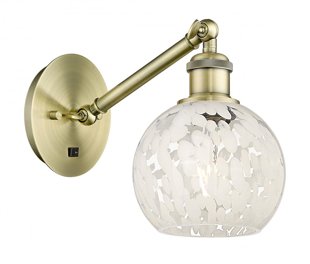 White Mouchette - 1 Light - 6 inch - White Polished Chrome - Sconce