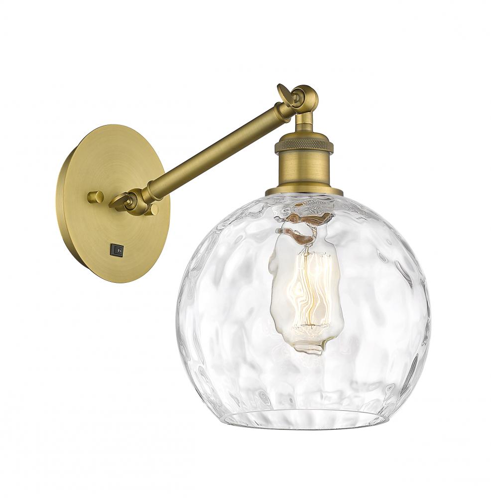 Athens Water Glass - 1 Light - 8 inch - Brushed Brass - Sconce