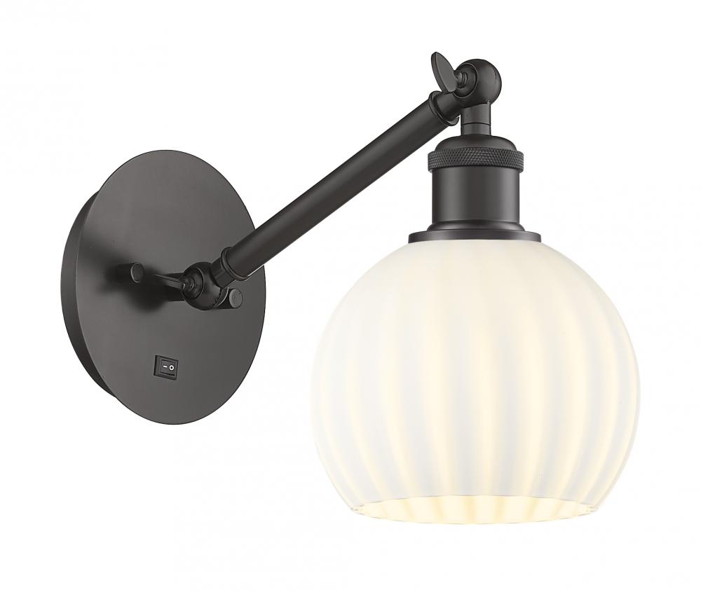 White Venetian - 1 Light - 6 inch - Oil Rubbed Bronze - Sconce