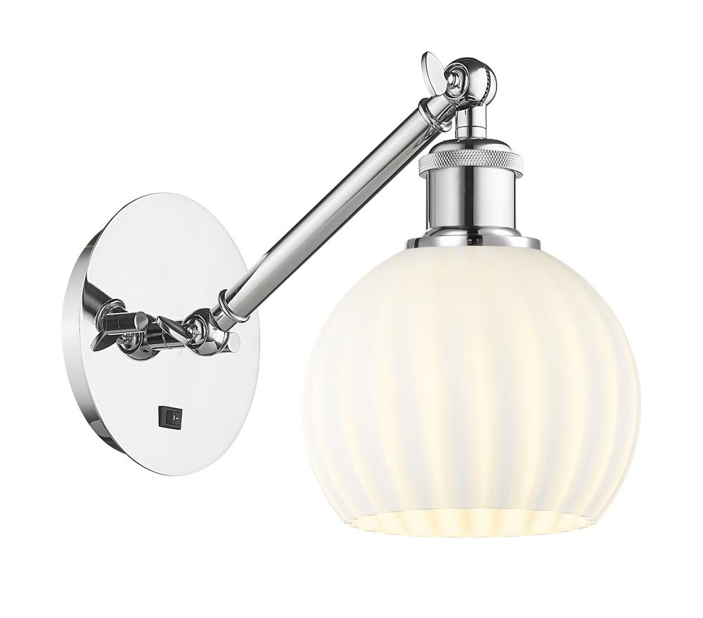 White Venetian - 1 Light - 6 inch - Polished Chrome - Sconce