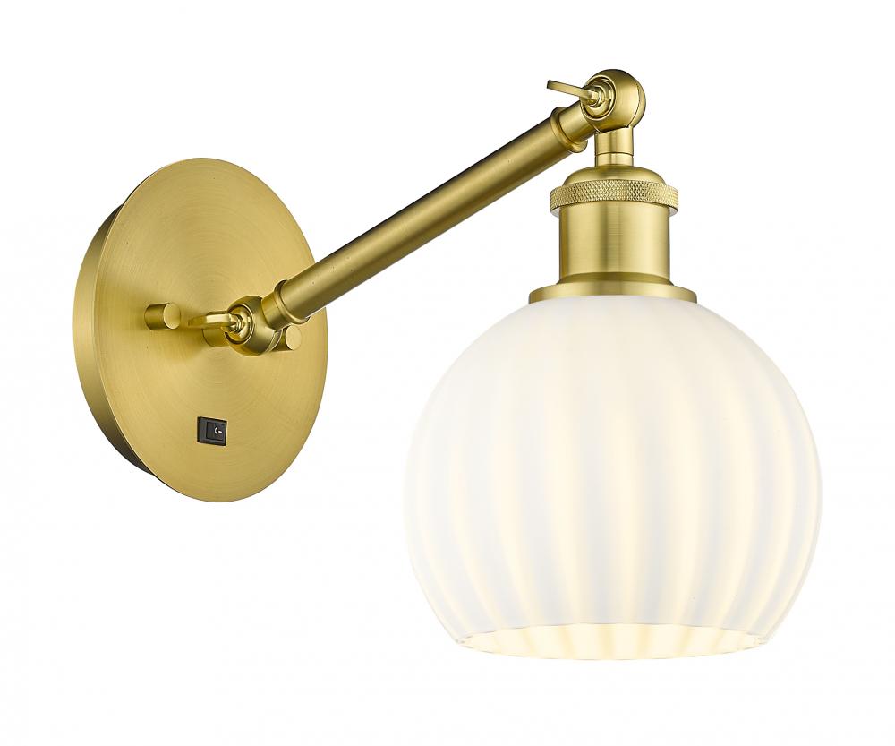 White Venetian - 1 Light - 6 inch - Satin Gold - Adjustable Sconce