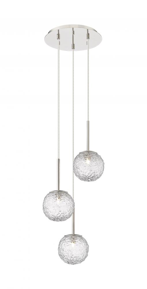 Barrington - 3 Light - 12 inch - Polished Nickel - Cord hung - Mini Pendant