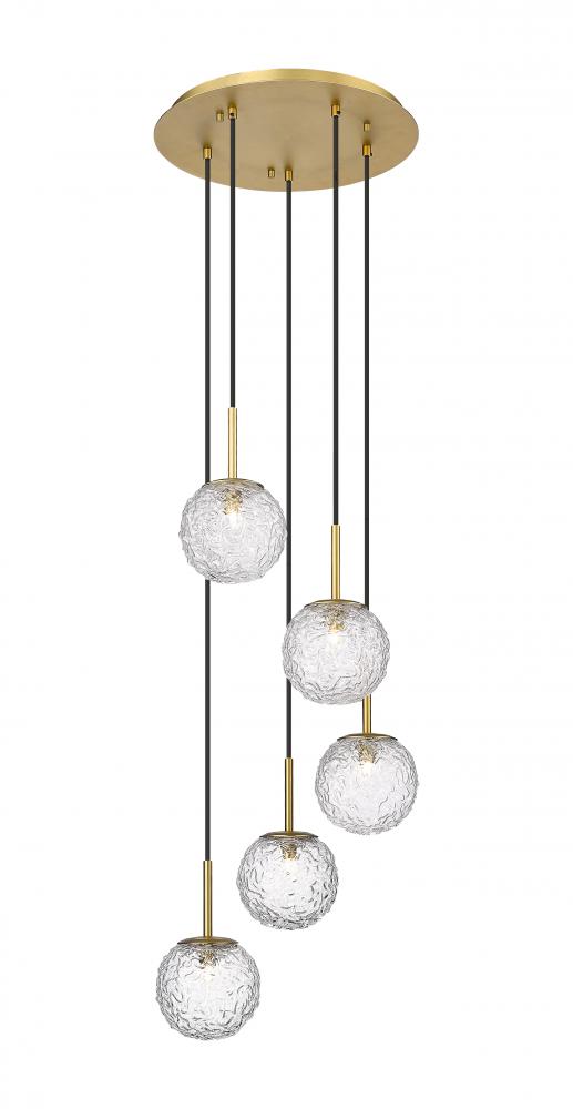 Barrington - 5 Light - 16 inch - Brushed Brass - Cord hung - Mini Pendant