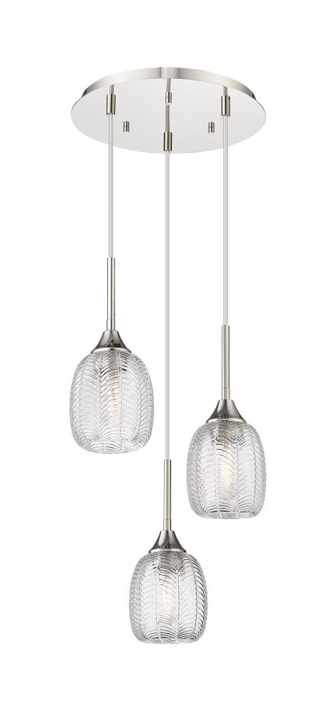 Berkshire - 3 Light - 20 inch - Polished Nickel - Cord Hung - Multi Pendant