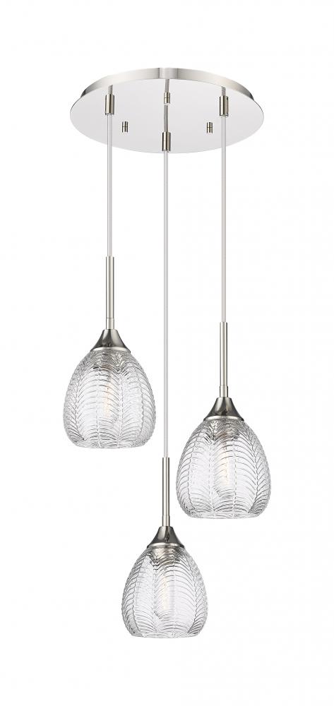 Berkshire - 3 Light - 13 inch - Polished Nickel - Cord Hung - Multi Pendant