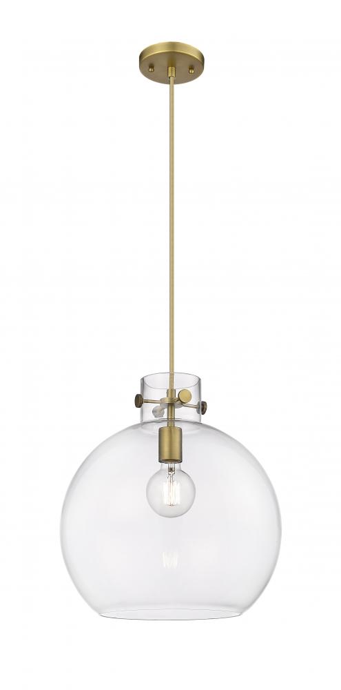 Newton Sphere - 1 Light - 14 inch - Brushed Brass - Cord hung - Pendant