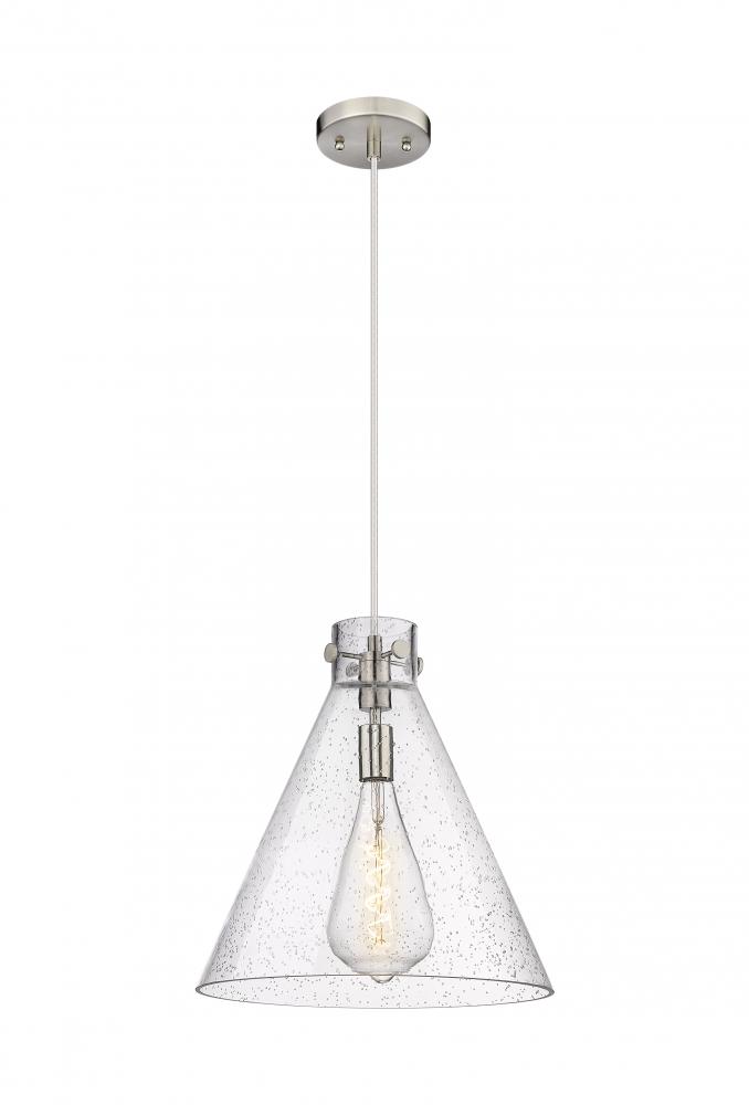 Newton Cone - 1 Light - 16 inch - Satin Nickel - Cord hung - Pendant