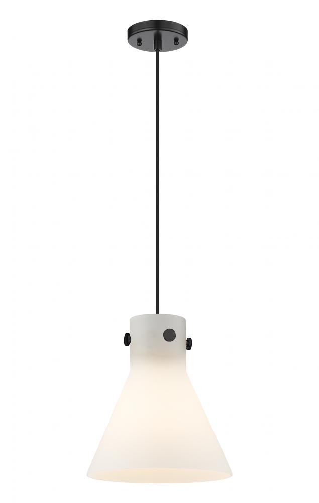 Newton Cone - 1 Light - 10 inch - Matte Black - Cord hung - Pendant