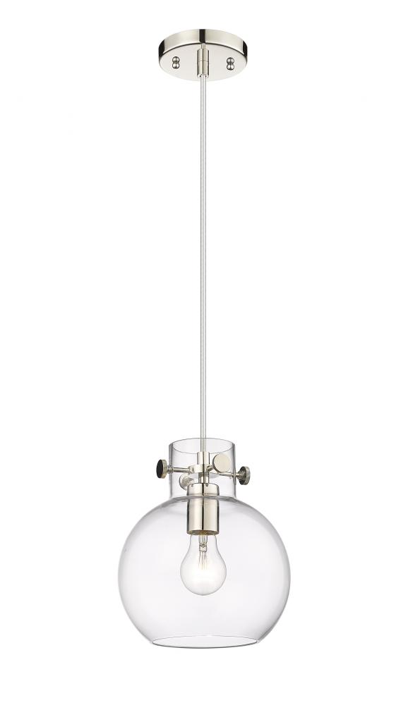 Newton Sphere - 1 Light - 8 inch - Polished Nickel - Cord hung - Mini Pendant