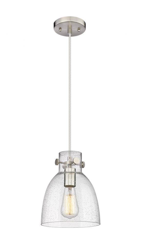 Newton Bell - 1 Light - 8 inch - Brushed Satin Nickel - Cord hung - Pendant