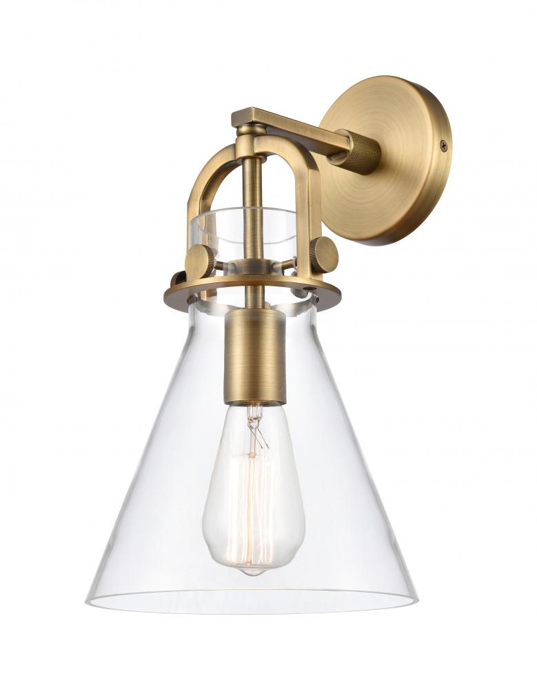 Newton Cone - 1 Light - 8 inch - Brushed Brass - Sconce