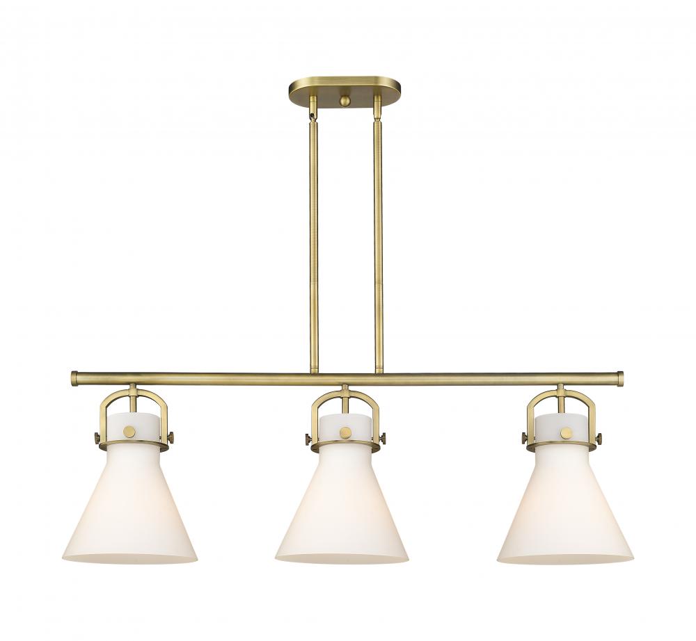 Newton Cone - 3 Light - 42 inch - Brushed Brass - Island Light