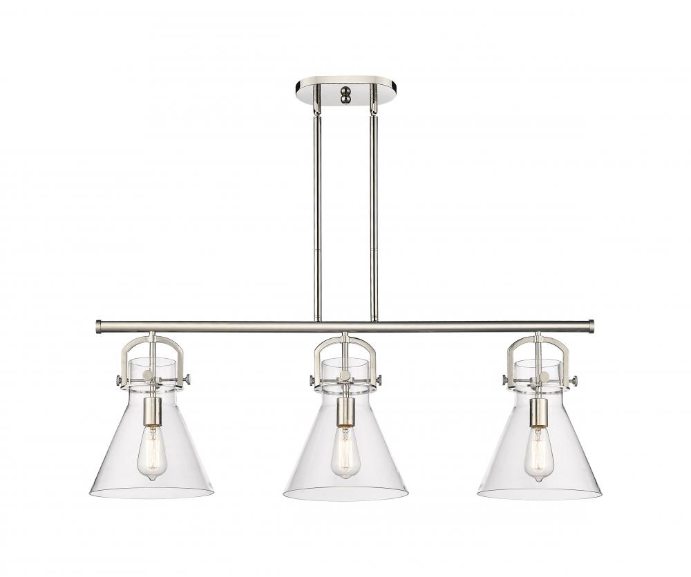 Newton Cone - 3 Light - 42 inch - Polished Nickel - Island Light