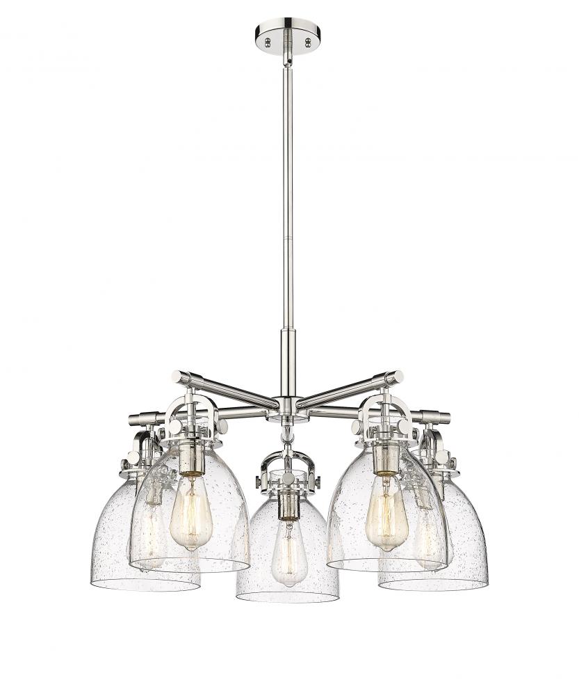 Newton Bell - 5 Light - 26 inch - Polished Nickel - Chandelier