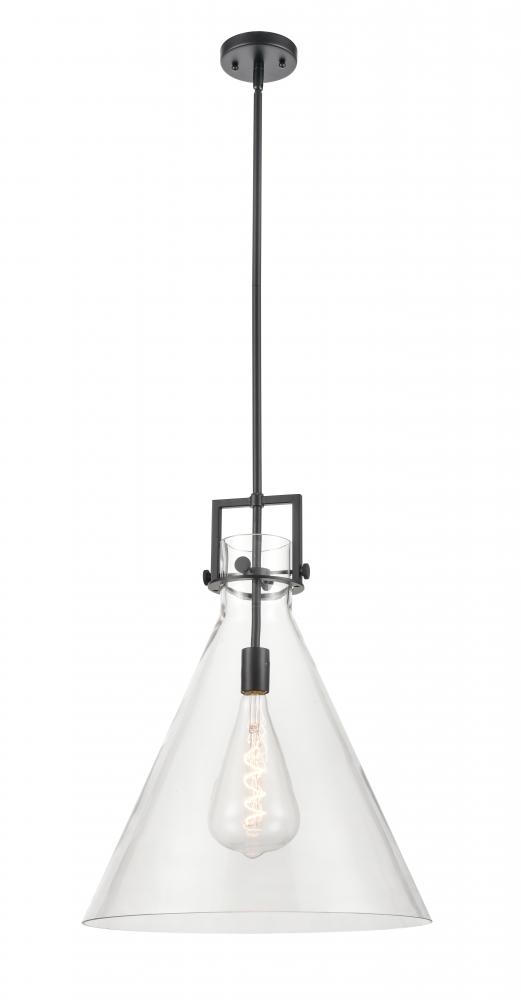 Newton Cone - 1 Light - 18 inch - Matte Black - Pendant