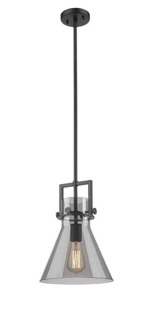 Newton Cone - 1 Light - 10 inch - Matte Black - Stem Hung - Mini Pendant