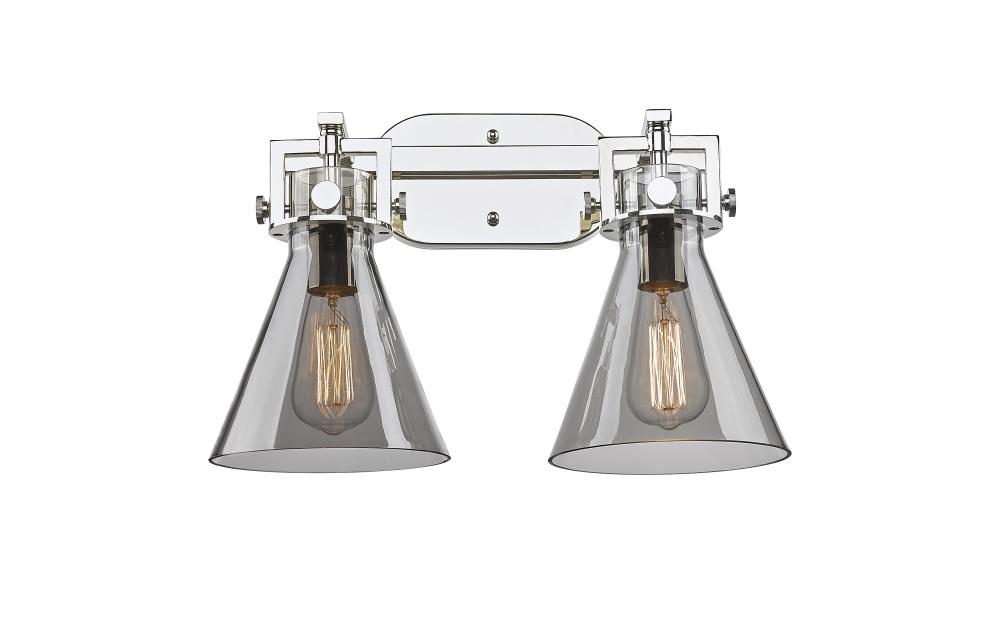 Newton Cone - 2 Light - 17 inch - Polished Nickel - Bath Vanity Light