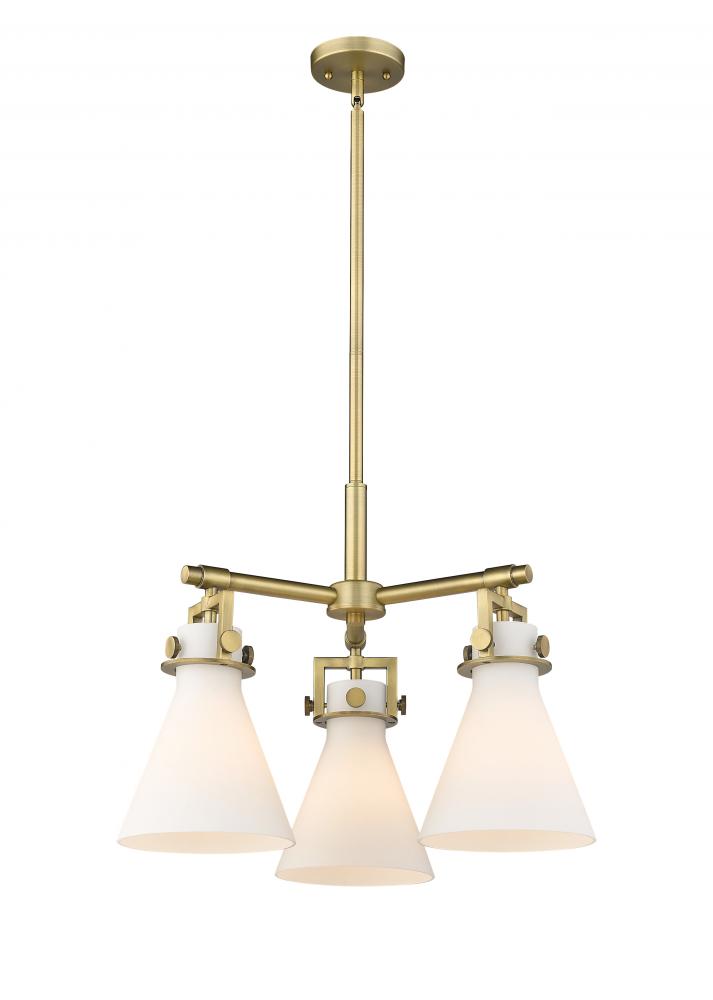 Newton Cone - 3 Light - 21 inch - Brushed Brass - Pendant