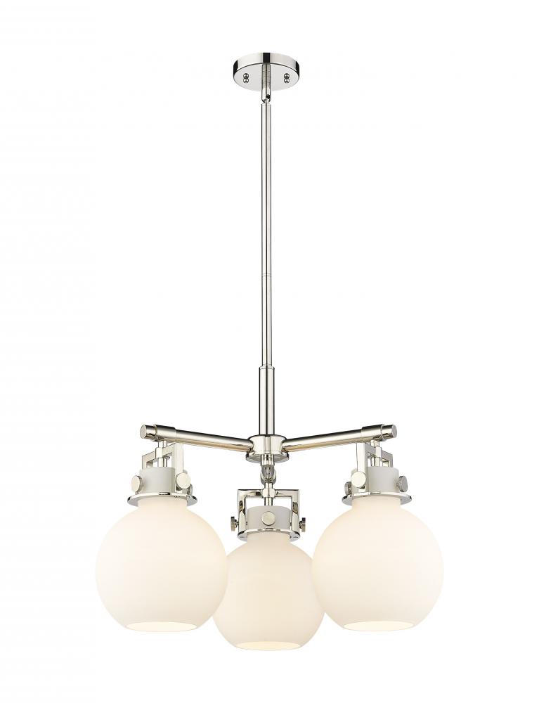 Newton Sphere - 3 Light - 21 inch - Polished Nickel - Pendant