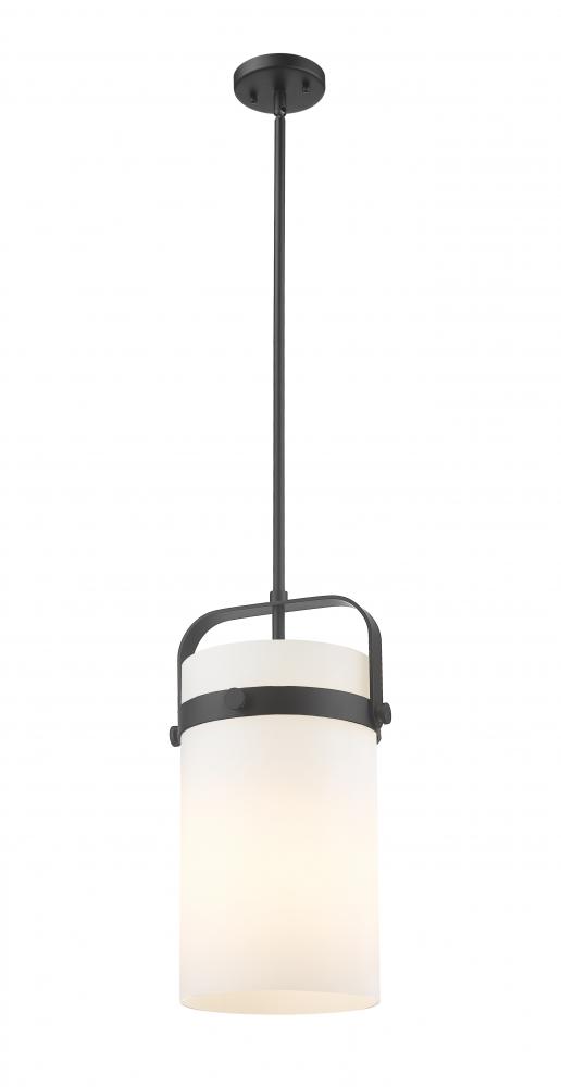 Pilaster - 1 Light - 8 inch Glass - Matte Black - Pendant